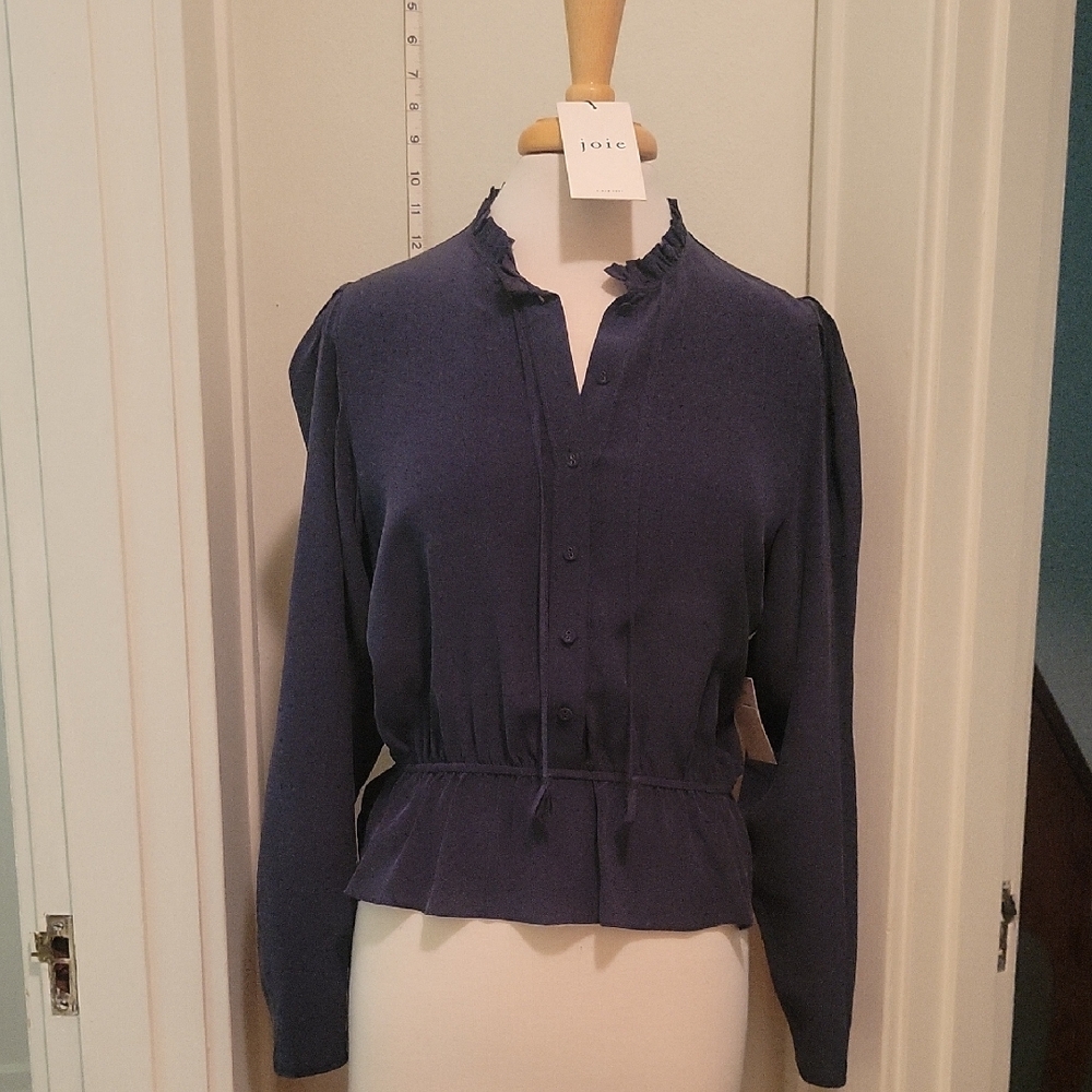 Joie Deep Blue Button-Up Blouse